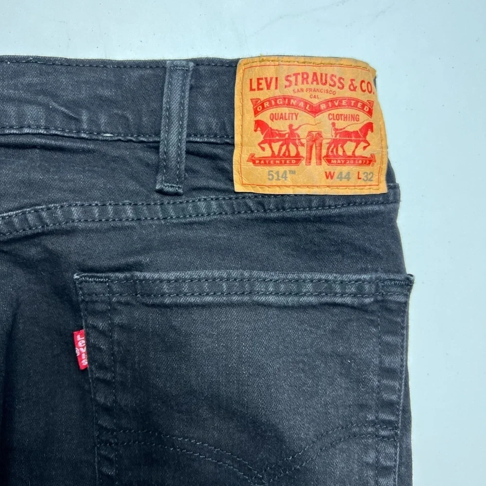 Levi's 514 Straight Fit Stretch Jeans Black Big & Tall: 40 X 29 Denim (tag44x32)